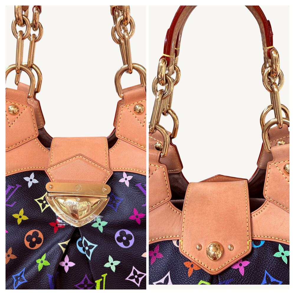 Louis Vuitton x Takashi Murakami Multicolore Ursula GM Noir Bag 2008 Rare - Picture 12 of 16